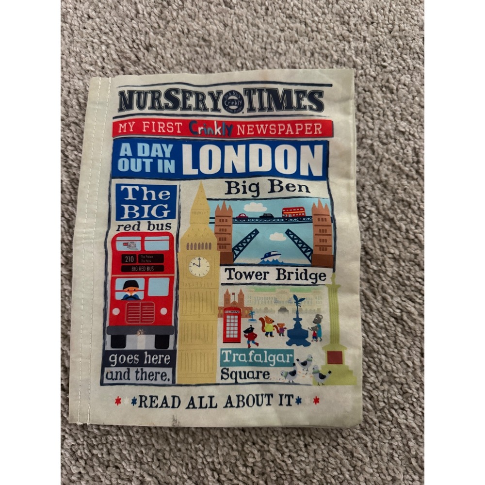 Jo & Nic's Nursery Times Crinkly Newspaper Kids OS London Sensory Cloth Toy